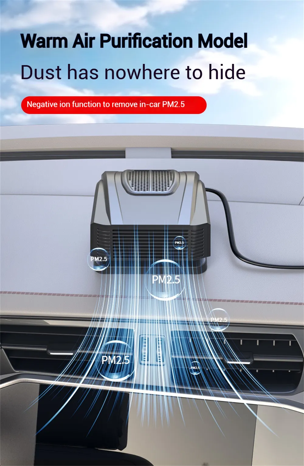 12V Portable Car Heater Warm Fan Rapid Heating Defrost Demist Device