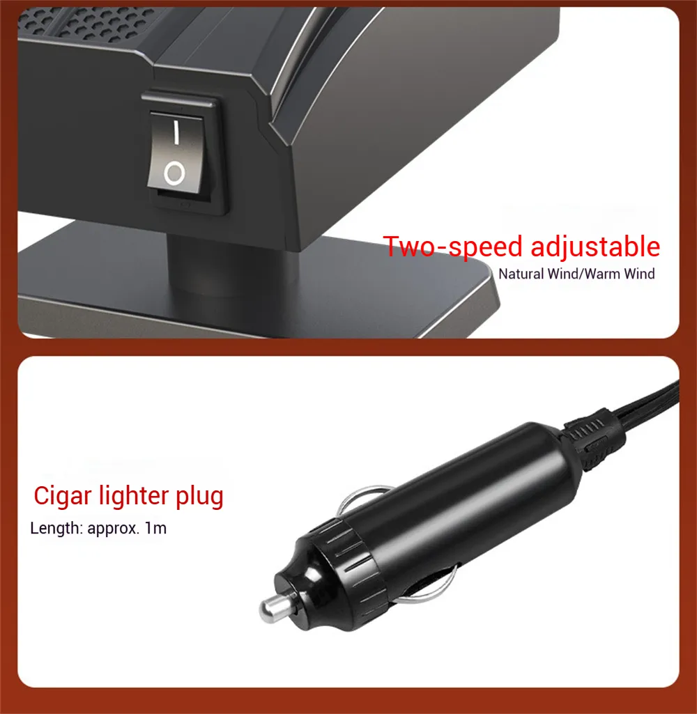 12V Portable Car Heater Warm Fan Rapid Heating Defrost Demist Device