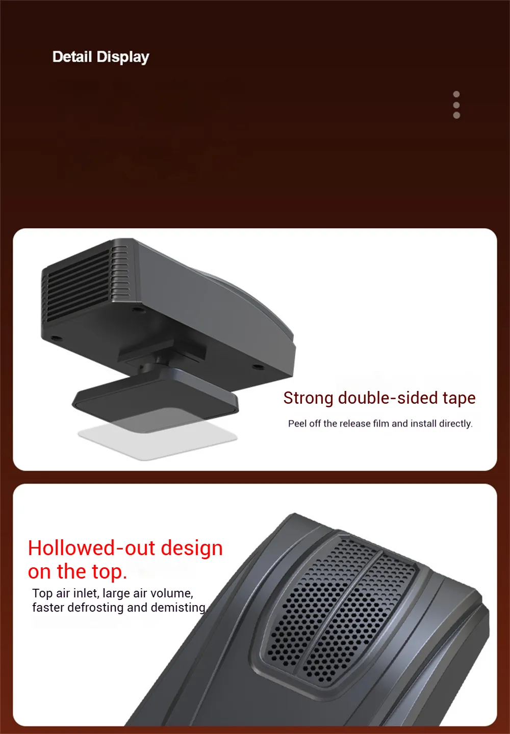 12V Portable Car Heater Warm Fan Rapid Heating Defrost Demist Device