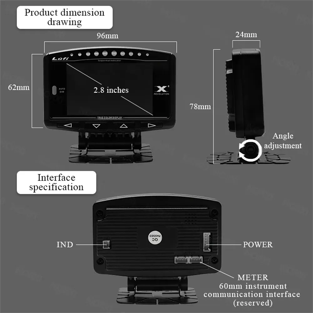 LUFI x1 Car OBD2 Meter Automotive Smart Digital Display TFT Screen Multi-Functional Gauge LUFI x1 Car OBD2 Meter Automotive Smart Digital Display TFT Screen Multi-Functional Gauge
