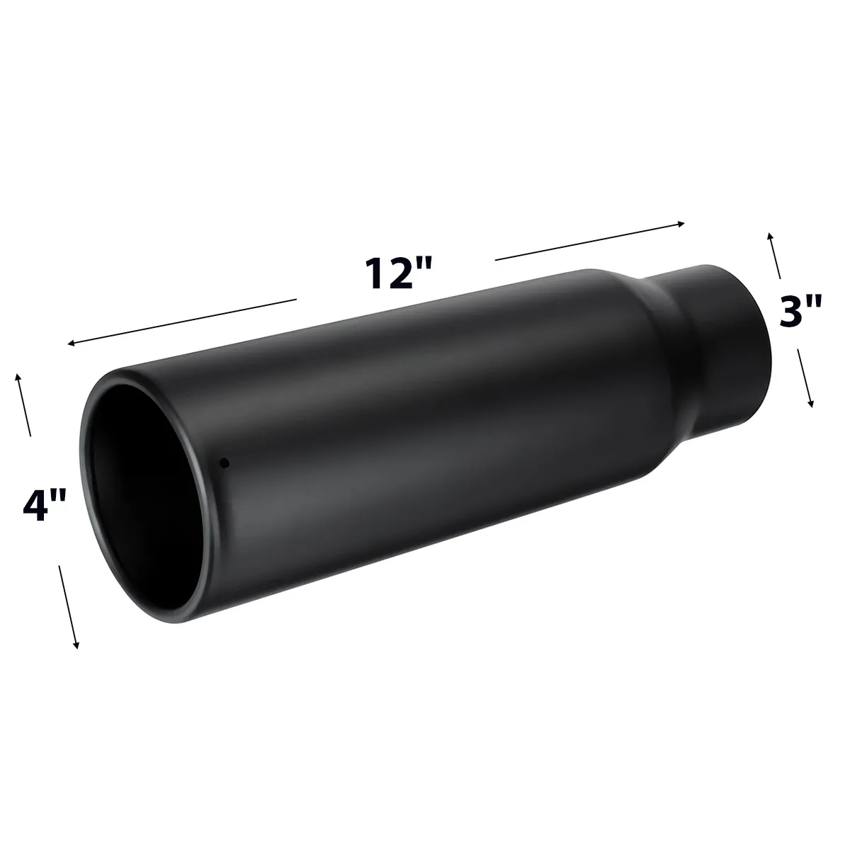 3 Inch Inlet 4 Inch Outlet Exhaust Tip 12 Inch Length Tail Pipe Anti-Corrosive High Temperature Resistant Black Silver Angle Cut Design for Car Truck SUV 3 Inch Inlet 4 Inch Outlet Exhaust Tip 12 Inch Length Tail Pipe Anti-Corrosive High Temperature Resistant Black Silver Angle Cut Design for Car Truck SUV