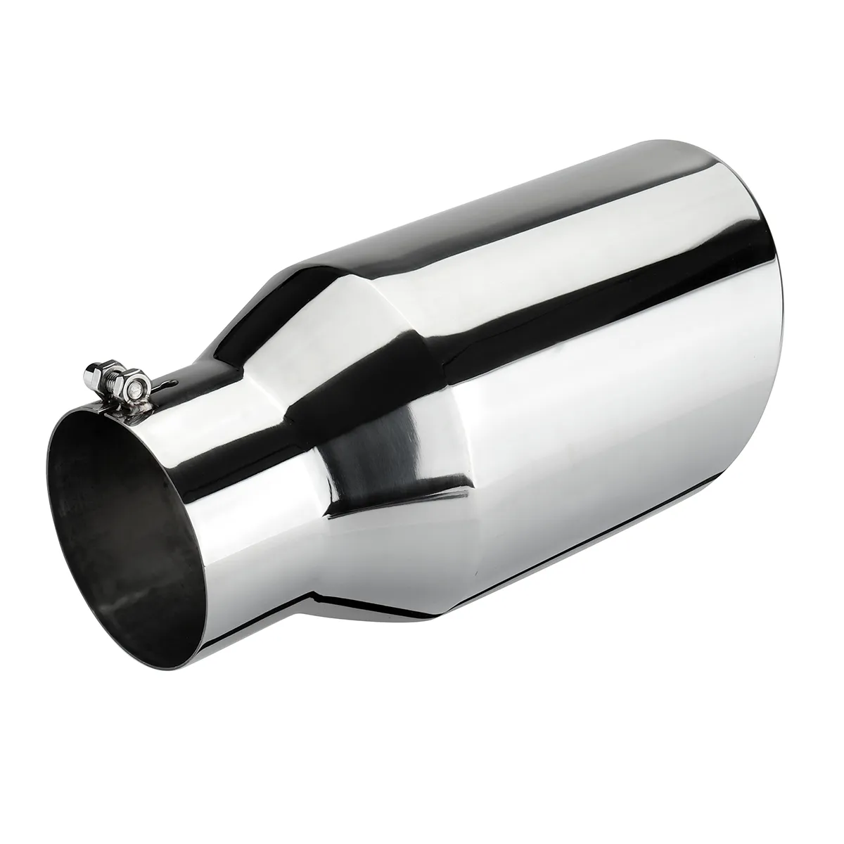 Universal 4 Inch Inlet 6 Inch Outlet Exhaust Tip 12 Inch Length Tailpipe Anti-Corrosive High Temperature Resistant Angle Cut Design Car Truck Accessories