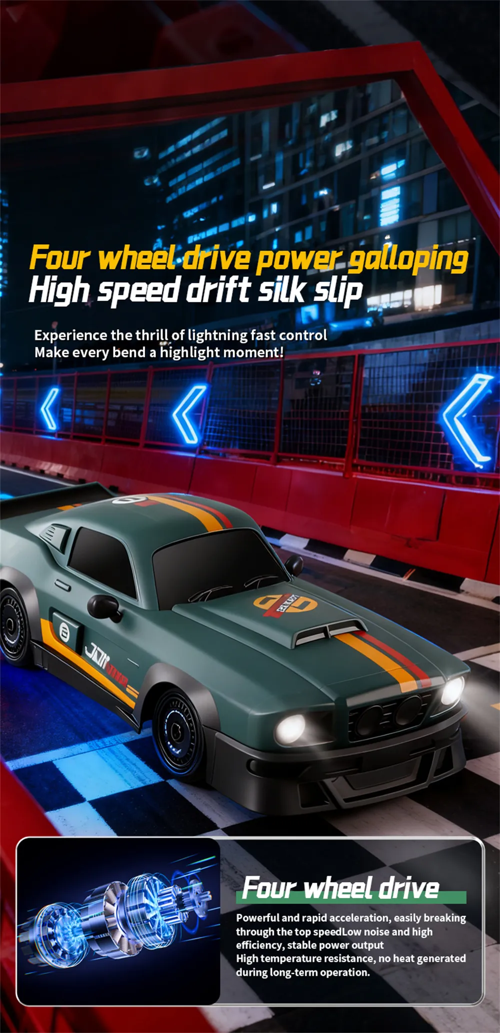 RONGMEI Toys 36910D 36911D RTR 1/16 1/20 2.4G 4WD Drift RC Car Mini LED Light Remote Control High Speed On-Road Racing Retro Vehicle Model Boys Gifts RONGMEI Toys 36910D 36911D RTR 1/16 1/20 2.4G 4WD Drift RC Car Mini LED Light Remote Control High Speed On-Road Racing Retro Vehicle Model Boys Gifts
