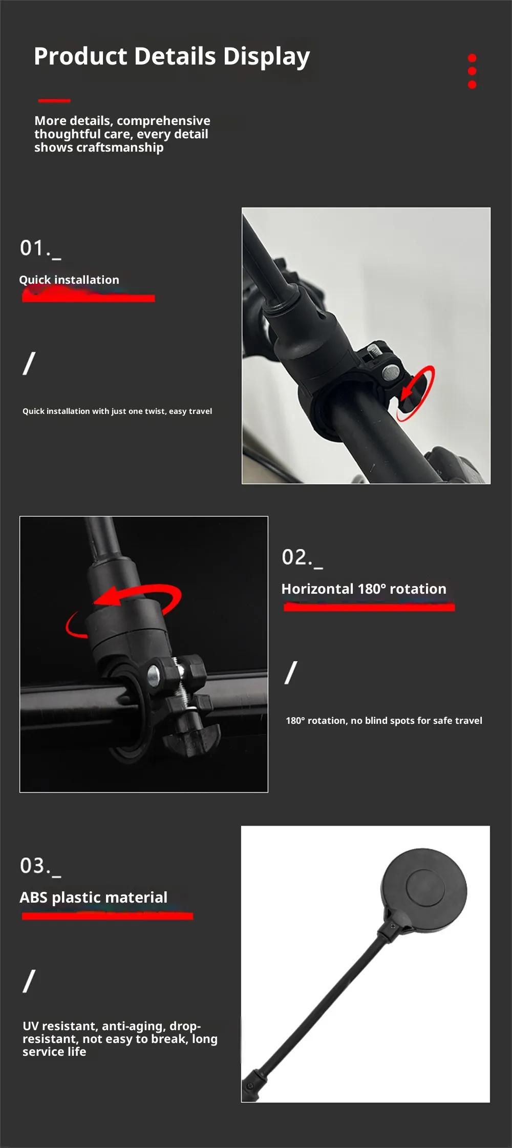 BENGGUO 1/2Pcs Bicycle Hose-adjustable HD Rearview Mirror 360 Degree Adjustable Wide Angle Shockproof Electric Vehicle Mirror for Handlebar Diameters Below 32mm BENGGUO 1/2Pcs Bicycle Hose-adjustable HD Rearview Mirror 360 Degree Adjustable Wide Angle Shockproof Electric Vehicle Mirror for Handlebar Diameters Below 32mm