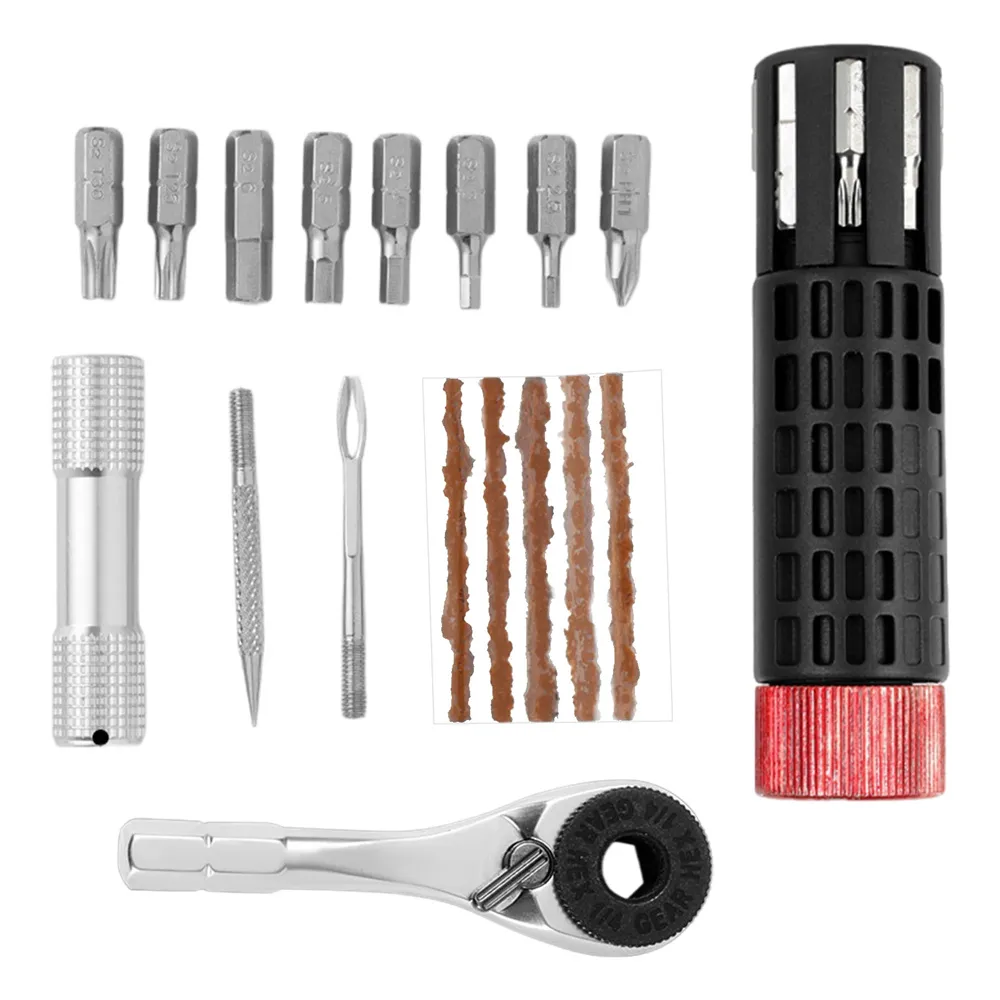 BENGGUO Bicycle Repair Tool Cylindrical Vacuum Tire Repair Portable Mini Ratchet Tool Set Cycling Repair Equipment BENGGUO Bicycle Repair Tool Cylindrical Vacuum Tire Repair Portable Mini Ratchet Tool Set Cycling Repair Equipment