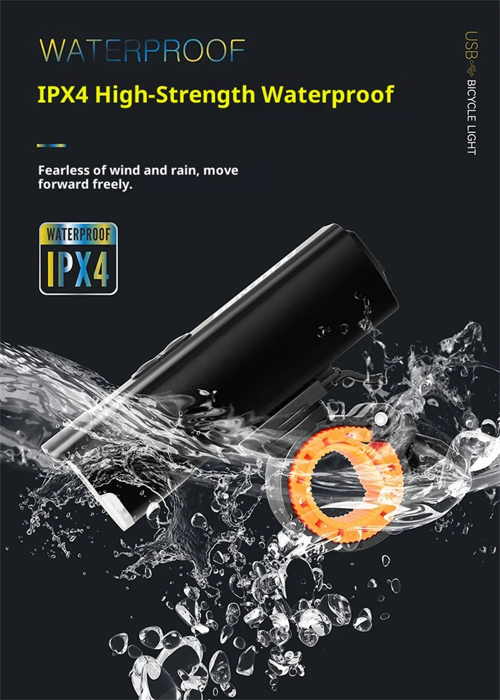 BENGGUO 1100LM Bicycle Headlight High-brightness IPX4 Waterproof Type-C Charging 8 Modes Bike Front Light for MTB Night Riding Safety BENGGUO 1100LM Bicycle Headlight High-brightness IPX4 Waterproof Type-C Charging 8 Modes Bike Front Light for MTB Night Riding Safety