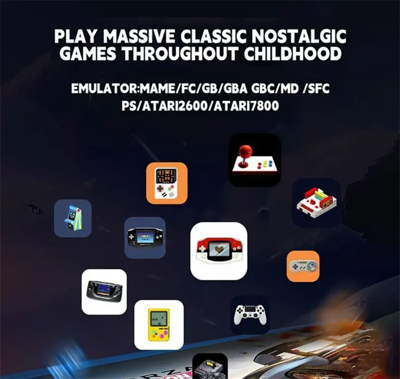 [256G] X2 Pro 2.4G TV Game Stick 4K HD Retro Video Game Console Built-in 60K Games Dual 2.4G Wireless Controllers for Home Gaming