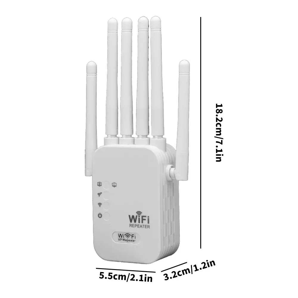 1200Mbps Wireless WiFi Repeater 2.4G&5.8G Signal Router 802.11N Long Range Wireless WiFi Extender Amplifier WIFI Booster with 6 Antennas 1200Mbps Wireless WiFi Repeater 2.4G&5.8G Signal Router 802.11N Long Range Wireless WiFi Extender Amplifier WIFI Booster with 6 Antennas