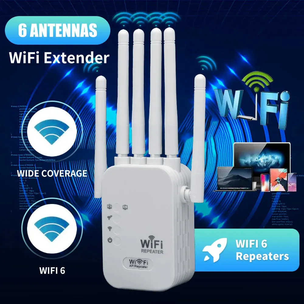 1200Mbps Wireless WiFi Repeater 2.4G&5.8G Signal Router 802.11N Long Range Wireless WiFi Extender Amplifier WIFI Booster with 6 Antennas 1200Mbps Wireless WiFi Repeater 2.4G&5.8G Signal Router 802.11N Long Range Wireless WiFi Extender Amplifier WIFI Booster with 6 Antennas