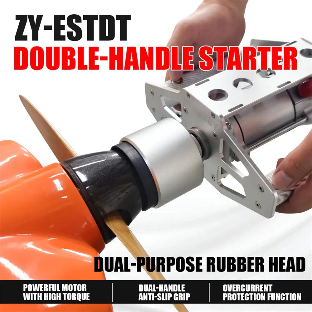 External Engine Starter Double-Handle-Starter For 80CC-250CC Gas RC Airplane