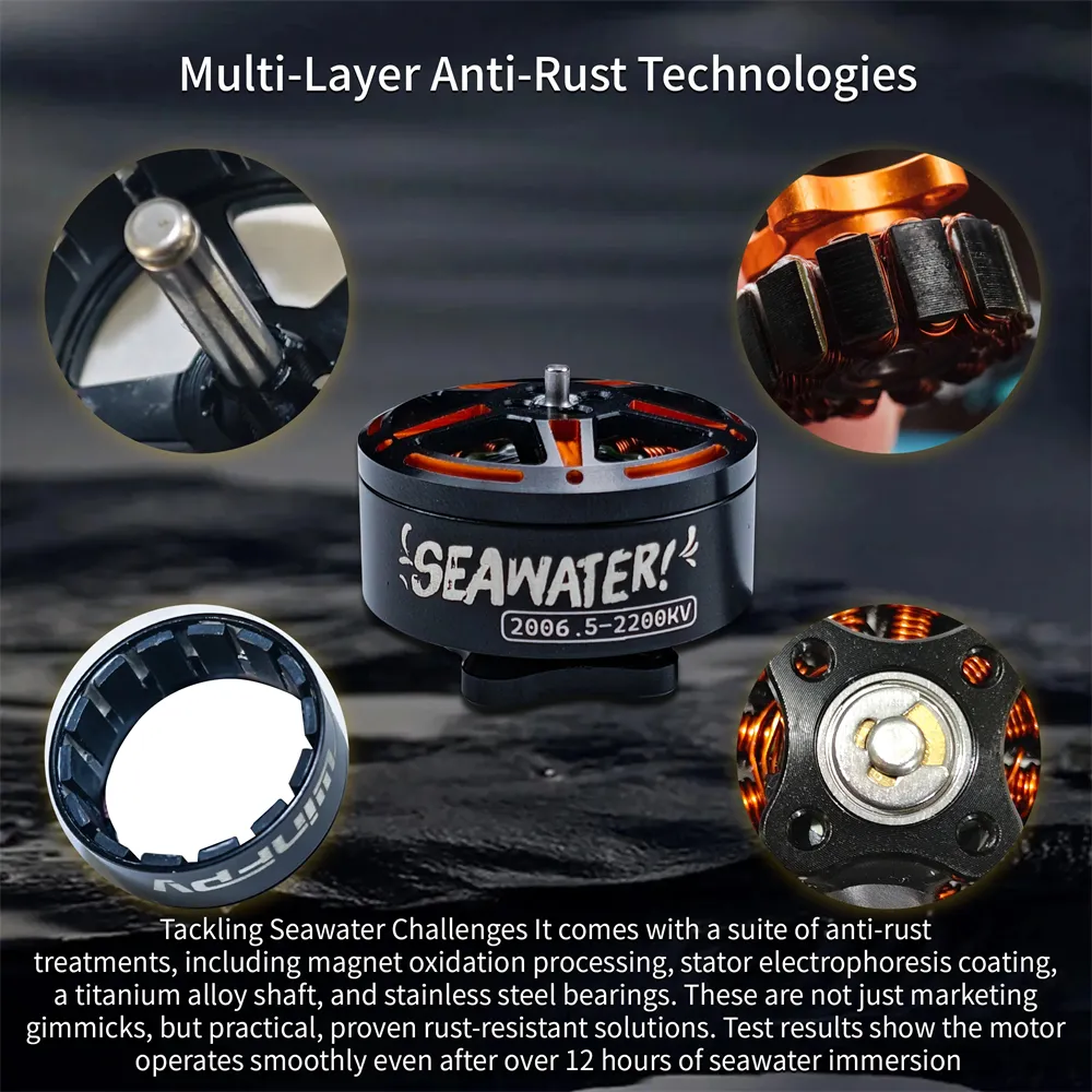DarwinFPV 2006.5 2200KV Seawater-proof Brushless Motor for 3.5 Inch CineWhoop 5-6 Inch Long Range RC FPV Racing Drones