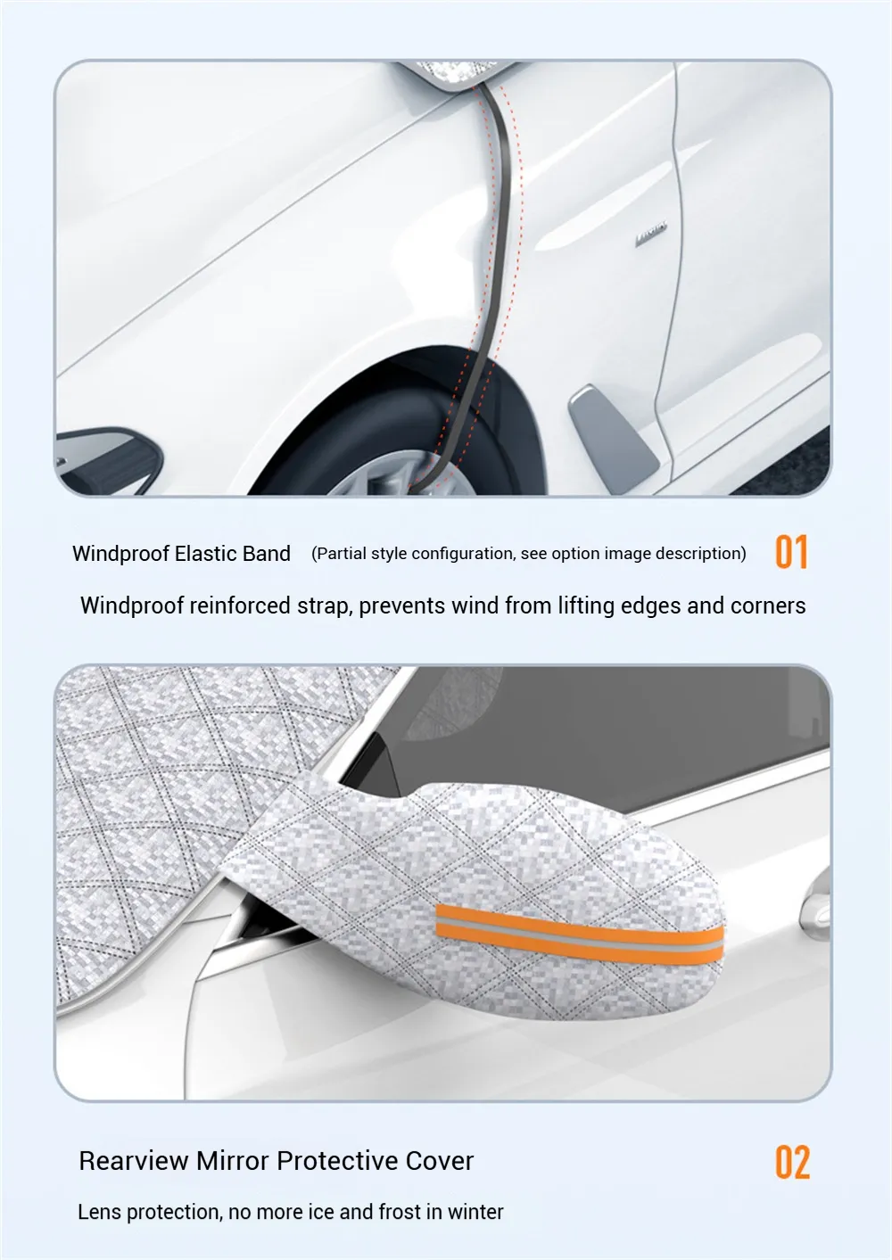Car Windshield Snow Cover Automobile Anti Freeze Windshield Covers Magnetic Front Window Sun Shade Thickened Protector