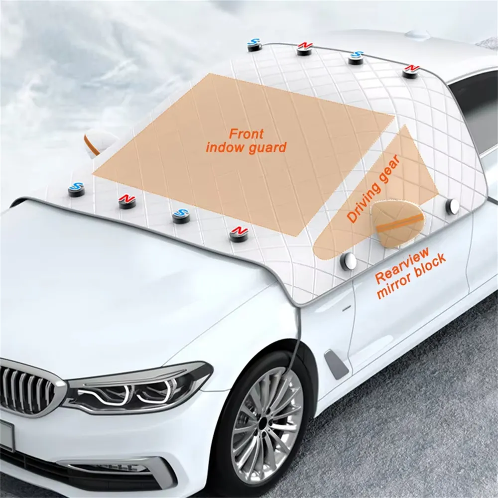 Car Windshield Snow Cover Automobile Anti Freeze Windshield Covers Magnetic Front Window Sun Shade Thickened Protector