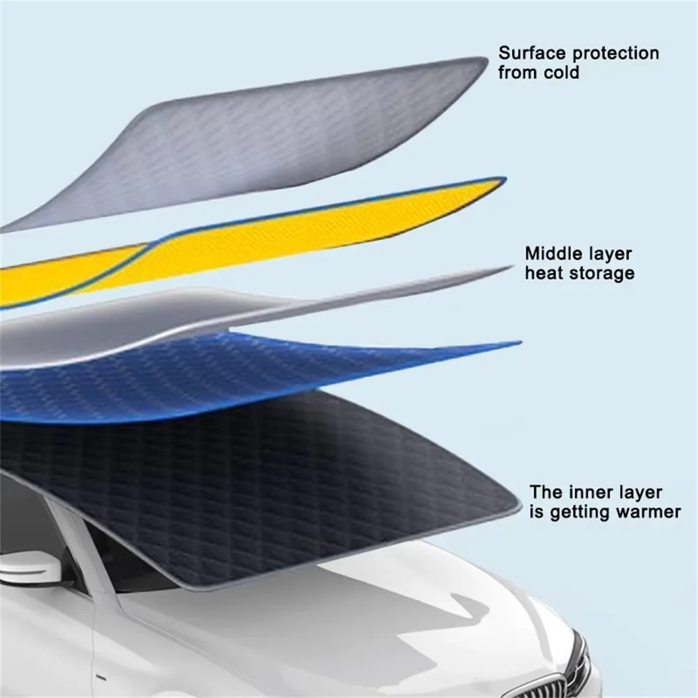 Car Windshield Snow Cover Automobile Anti Freeze Windshield Covers Magnetic Front Window Sun Shade Thickened Protector
