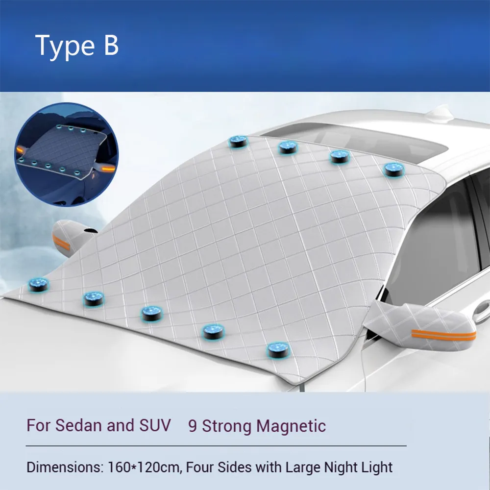 Car Windshield Snow Cover Automobile Anti Freeze Windshield Covers Magnetic Front Window Sun Shade Thickened Protector