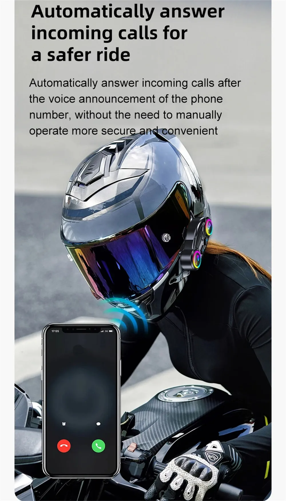 Y13Pro Motorcycle Helmet Bluetooth Headset Intercom Distance 500M Stereo Fm Radio Mixing Music Sharing
