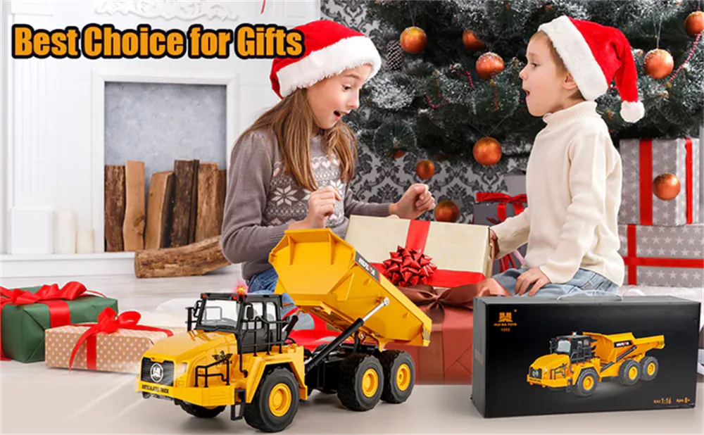 Huina Toys 1553 RTR 1/16 2.4G 11CH RC Car Dump Truck LED Light 360° Rotation Alloy Cab Engineering Remote Control Vehicles Desktop Model Collection Gift For Boys Huina Toys 1553 RTR 1/16 2.4G 11CH RC Car Dump Truck LED Light 360° Rotation Alloy Cab Engineering Remote Control Vehicles Desktop Model Collection Gift For Boys