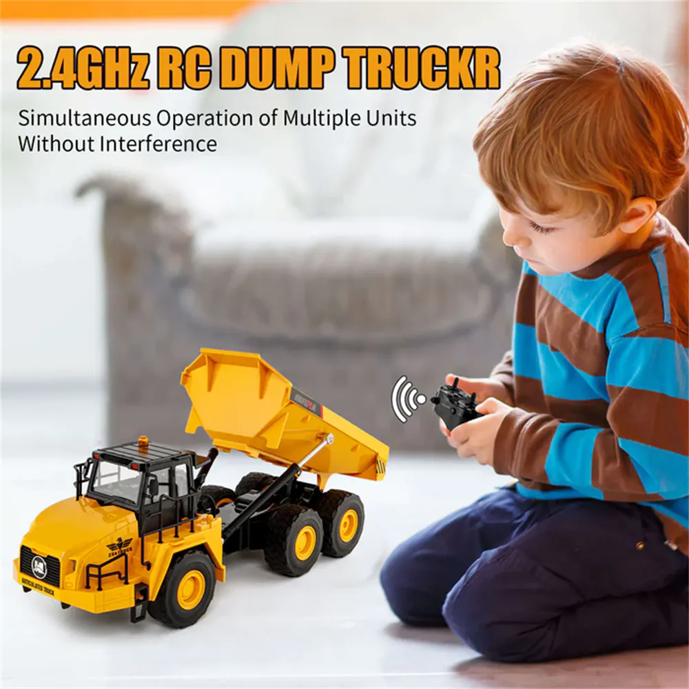 Huina Toys 1553 RTR 1/16 2.4G 11CH RC Car Dump Truck LED Light 360° Rotation Alloy Cab Engineering Remote Control Vehicles Desktop Model Collection Gift For Boys Huina Toys 1553 RTR 1/16 2.4G 11CH RC Car Dump Truck LED Light 360° Rotation Alloy Cab Engineering Remote Control Vehicles Desktop Model Collection Gift For Boys