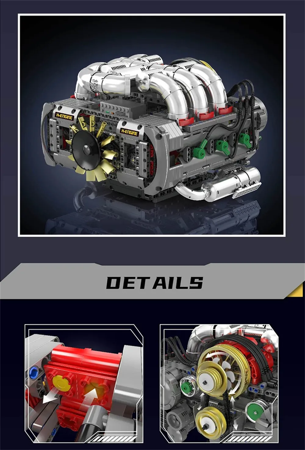Mould King 10181 Technical Car Engine Toys Motorized Flat-6 Engine Building Block Brick Assembly Engine Set 2375PCS Kids Christmas Gift Mould King 10181 Technical Car Engine Toys Motorized Flat-6 Engine Building Block Brick Assembly Engine Set 2375PCS Kids Christmas Gift