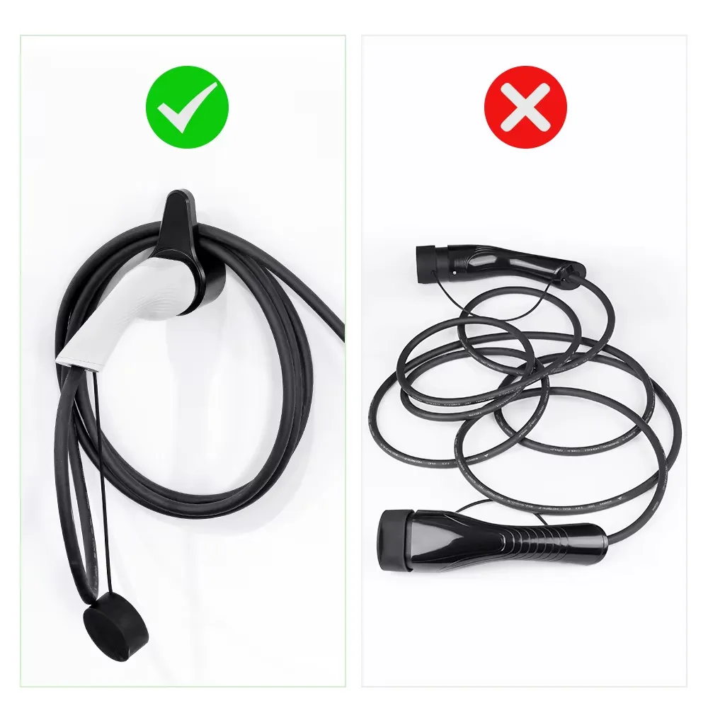 Electric Vehicle Charging Organizer Holder Wall Mount Compatible with Type 1 Type 2 GB/T Socket High Temperature Resistant Black PC Engineering Plastic Electric Vehicle Charging Organizer Holder Wall Mount Compatible with Type 1 Type 2 GB/T Socket High Temperature Resistant Black PC Engineering Plastic