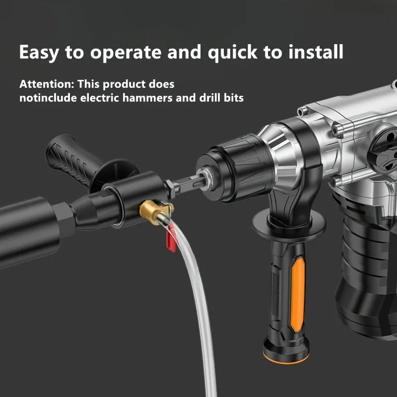 SDS-Plus Square Electric Hammer Adapter M22 Thread Water Injection System Steel Construction for Drilling and Hammering Tools Anti Slip Handle Easy Installation Dust Control Drill Accessories SDS-Plus Square Electric Hammer Adapter M22 Thread Water Injection System Steel Construction for Drilling and Hammering Tools Anti Slip Handle Easy Installation Dust Control Drill Accessories