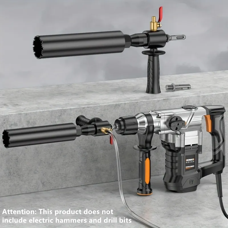 SDS-Plus Square Electric Hammer Adapter M22 Thread Water Injection System Steel Construction for Drilling and Hammering Tools Anti Slip Handle Easy Installation Dust Control Drill Accessories SDS-Plus Square Electric Hammer Adapter M22 Thread Water Injection System Steel Construction for Drilling and Hammering Tools Anti Slip Handle Easy Installation Dust Control Drill Accessories