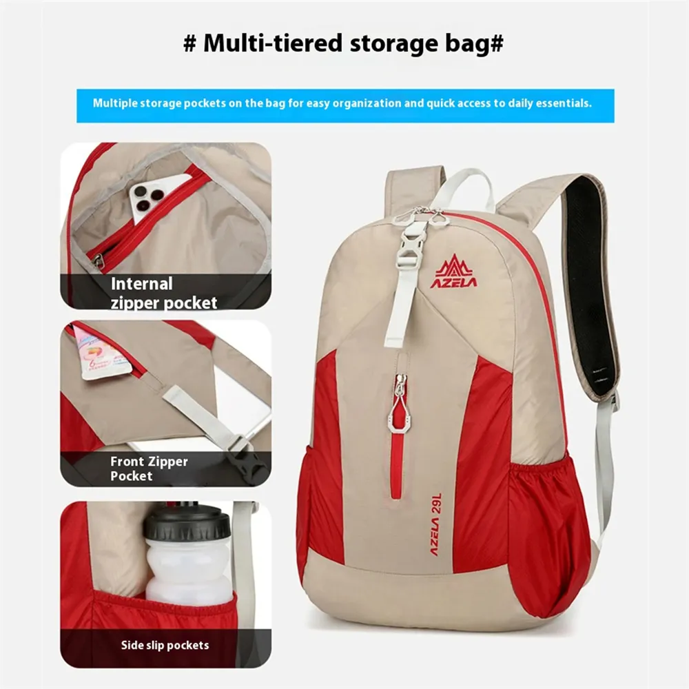 IPRee Foldable Mountaineering Backpack Large Capacity Cycling Backpack Lightweight Zippers Rucksack Hiking Work Travel Camping Bag IPRee Foldable Mountaineering Backpack Large Capacity Cycling Backpack Lightweight Zippers Rucksack Hiking Work Travel Camping Bag