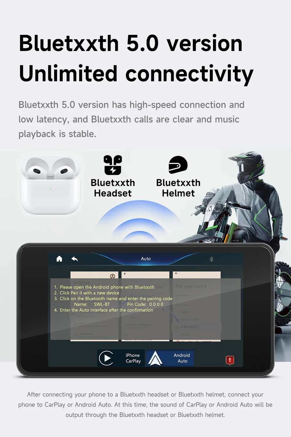 4.7 Portable Player Motorcycle MP5 Life waterproof BT HD Retina Display CarPlay Android Auto Motorcycle Carplay 4.7 Portable Player Motorcycle MP5 Life waterproof BT HD Retina Display CarPlay Android Auto Motorcycle Carplay