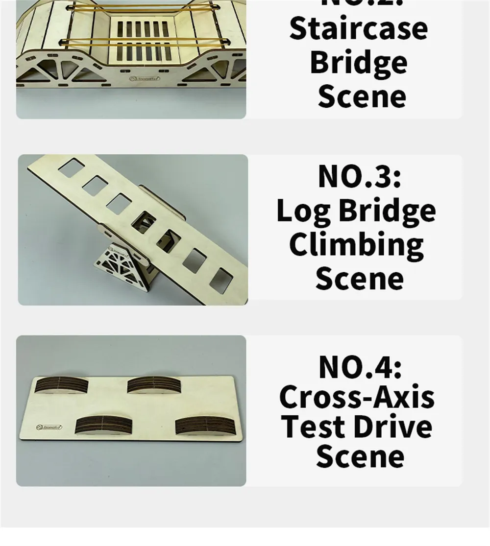 JIABAILE 3601 3602 1/36 Mini RC Car Crawler Scene Combo 4-Piece Laser-Cut Wooden Obstacle Course for Micro Vehicles Models DIY Parts 3600 JIABAILE 3601 3602 1/36 Mini RC Car Crawler Scene Combo 4-Piece Laser-Cut Wooden Obstacle Course for Micro Vehicles Models DIY Parts 3600
