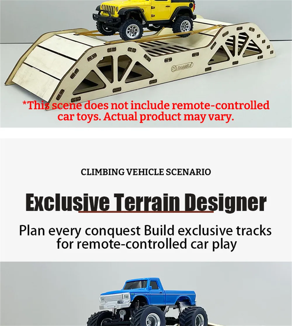 JIABAILE 3601 3602 1/36 Mini RC Car Crawler Scene Combo 4-Piece Laser-Cut Wooden Obstacle Course for Micro Vehicles Models DIY Parts 3600 JIABAILE 3601 3602 1/36 Mini RC Car Crawler Scene Combo 4-Piece Laser-Cut Wooden Obstacle Course for Micro Vehicles Models DIY Parts 3600