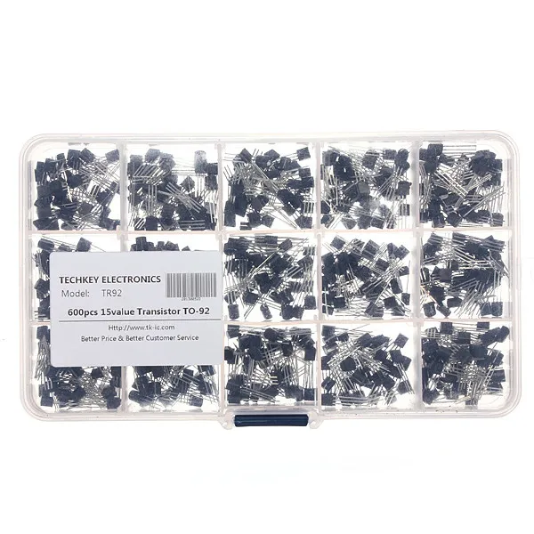 Geekcreit® 600 Pcs 15 Value x 40 Pcs Transistor TO-92 Assortment Box Kit With Box Geekcreit® 600 Pcs 15 Value x 40 Pcs Transistor TO-92 Assortment Box Kit With Box