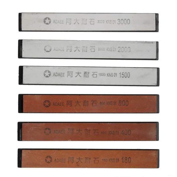 6Pcs 180# 400# 800# 1500# 2000# 3000# Oil Stone Edge Sharpener Stone
