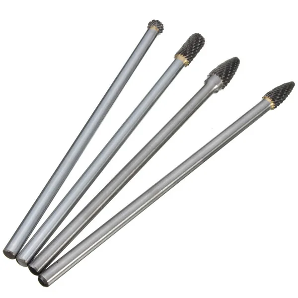 Rotary Burr 1/4 Inch Shank 6 Inch Long Carbide Cutter CNC Engraving Bit For Dremel
