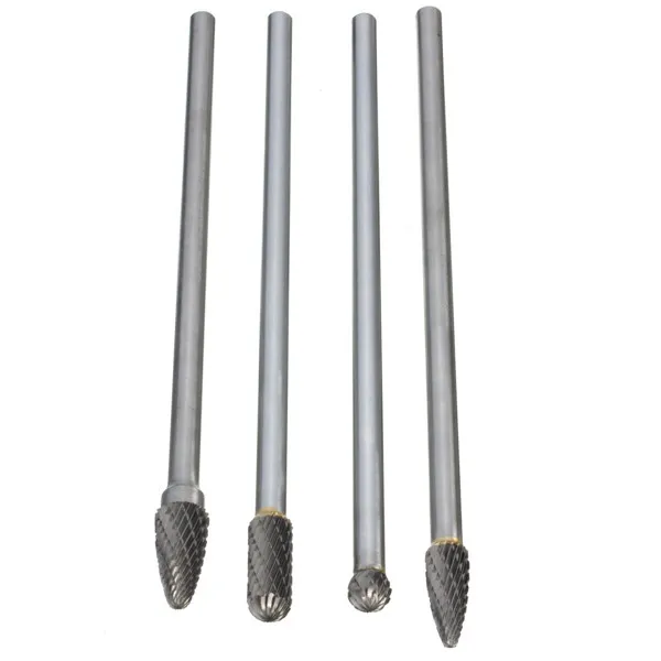 Rotary Burr 1/4 Inch Shank 6 Inch Long Carbide Cutter CNC Engraving Bit For Dremel