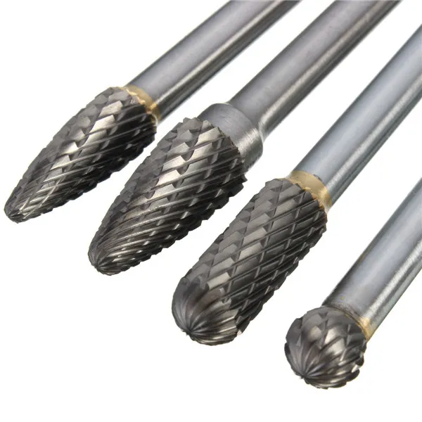 Rotary Burr 1/4 Inch Shank 6 Inch Long Carbide Cutter CNC Engraving Bit For Dremel
