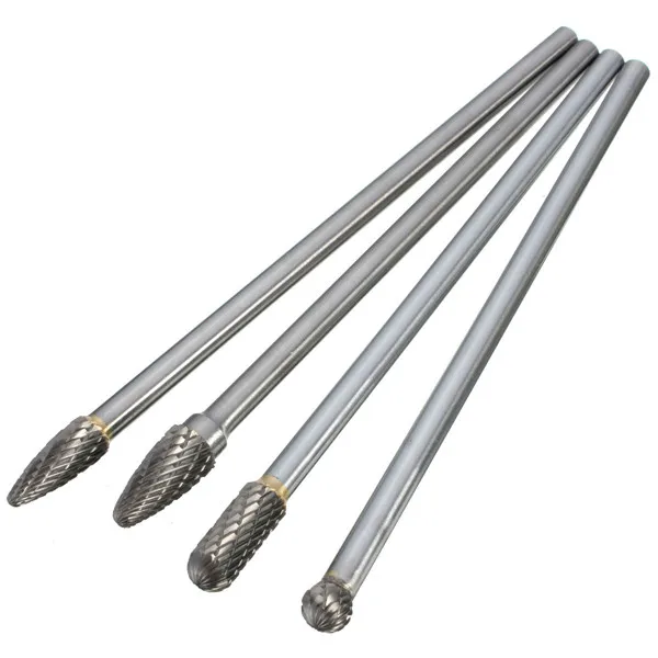 Rotary Burr 1/4 Inch Shank 6 Inch Long Carbide Cutter CNC Engraving Bit For Dremel