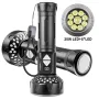 9* LEDs Long-Range Strong Spotlight With COB Side Floodlight With 26650 Battery Digital Display Type-C USB Rechargeable LED Flashlight Magnetic Attraction High-Intensity Camping LED Torch Thorwer Searching Light