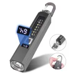 LED Compact Torch Power Display 1200LM Super Bright Flashlight 10 Light Modes Multi Light Source for Outdoor Fishing Emergency