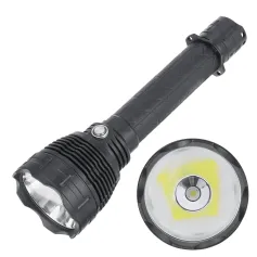 SEEKNITE L6T XHP70.3 HI 5000LM Linterna LED de alta potencia 5000K Reflector Antorcha táctica con modo de memoria Lanzador de 650M alimentado por batería de litio puntiaguda 26650 Tipo-C Recargable para buscar acampar Deportes al aire libre