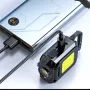 Mini LED Flashlight Keychain Light Double COB Lights with Magnet Built-in Battery USB Rechargeable Work Lights
