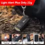 BIKIGHT Mini Keychain Alarm Flashlight 100dB Buzzer Hook Loop Mount Multi Mode LED Light for Emergency Safety Outdoor