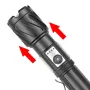 Bikight Powerful Zoomable Flashlight with COB Sidelight with 18650 Battery Magnet Tail, High Power Tactical Torch USB Rechargeable LED Lantern