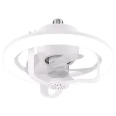 Lampadina per ventilatore da soffitto E27 50W 220V con luce LED e telecomando, lampadario con ventilatore dimmerabile RGB per illuminazione domestica