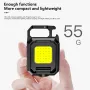 Mini LED Flashlight Keychain Light Double COB Lights with Magnet Built-in Battery USB Rechargeable Work Lights