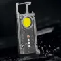 Magnetic COB LED Work Light Portable Keychain Flashlight UV Light Red/Blue Warning Green Light Keychain Light Mini Torch Light