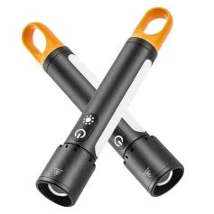 1000LM Super Bright LED Tactical Flashlights with COB Sidelight, 21700 Battery, USB Rechargeable Telescopic Zoom Best Small LED Torch IPX4 Waterproof for Camping Emergency