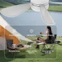 Tevorex Portable Ceiling Fan Wireless Cooling Fan with Remote Control and LED Light Outdoor Gazebo Fan Portable LED Night Light Camping Hangable Fan Ceiling Fan