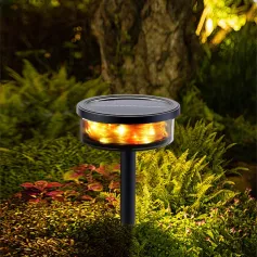 Elfeland LED Solar Lawn Lights with Built-in 8m LED Light String Waterproof Outdoor Pathway Patio Backyard Villa Garden Decoration Light