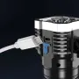 COB 7 LED Yüksek Güçlü LED El Feneri Güçlü USB Şarj Edilebilir El Feneri Taşınabilir Açık Hava Lambası Dahili Pil