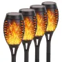 4pcs Solar Outdoor Lights Decorative with Flickering Flame, Mini Solar Landscape Lights Waterproof, Solar Garden Lights, LED Torch Lights for Yard Patio Pathway